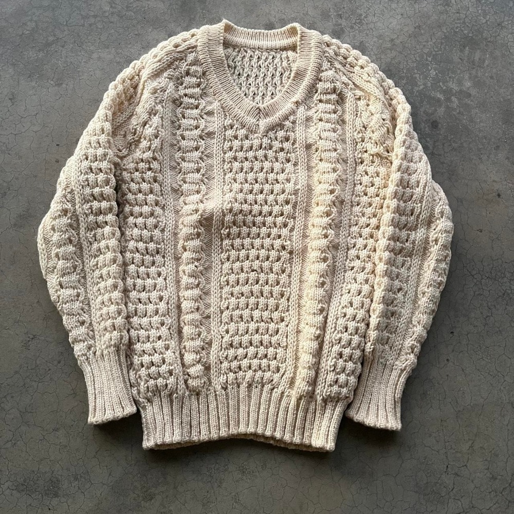 Vintage cream cable knit sweater